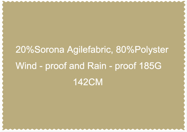 20Sorona Agilefabric, 80Polyster Wind - proof and Rain - proof 185G