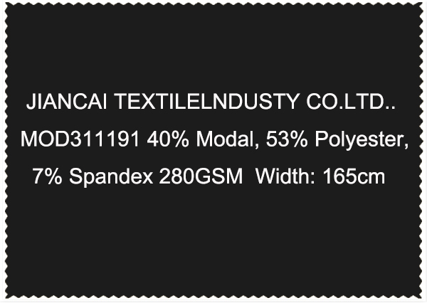 JIANCAI TEXTILELNDUSTY CO LTD MOD311191 40 Modal, 53 Polyester 7 Spandex 280GSM  Width 165cm