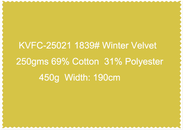 KVFC-25021 1839 Winter Velvet 250gms 69 cotton 31 polyester 450g Width 190cm-2