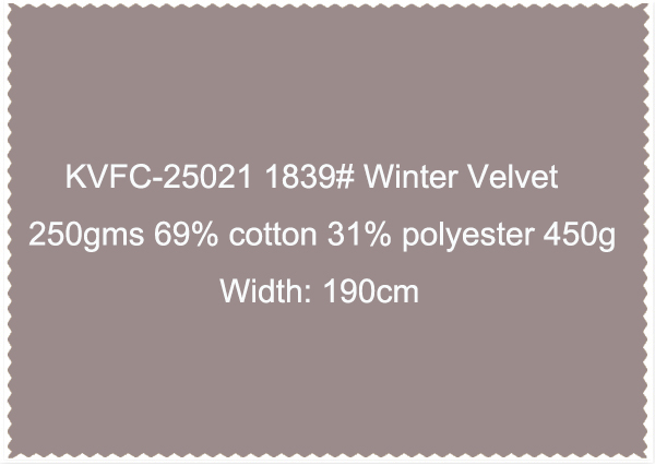KVFC-25021 1839 Winter Velvet 250gms 69 cotton 31 polyester 450g  Width 190cm-2