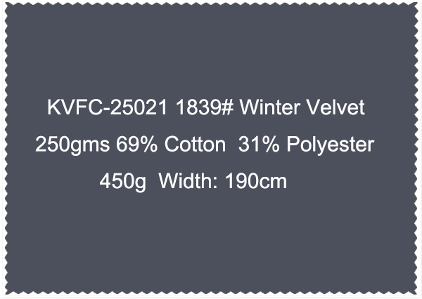 KVFC-25021 1839 Winter Velvet 250gms 69 cotton 31 polyester 450g Width 190cm-4