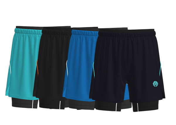 Men 2 in 1 Shorts Pant Breathable Gym Workout Shorts With Lining