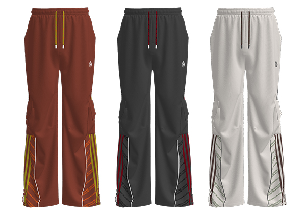 Men Casual Trackpants Drawstring Sweatpants With Spliced With Self - Fabric Webbing Insert Strips