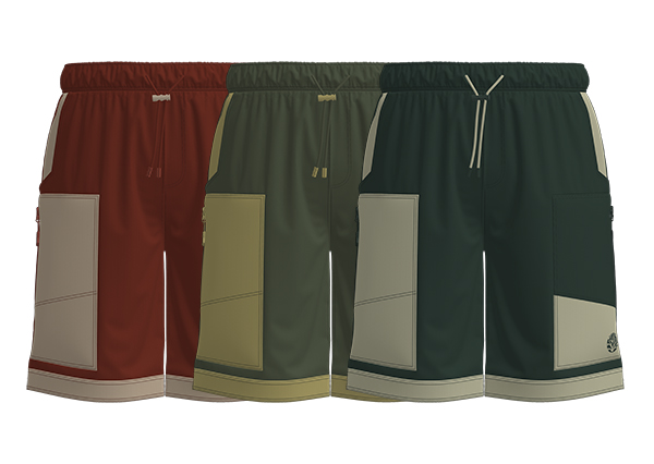 Men Color Block Adjustable Waist Short Pants