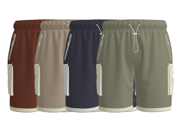Men Color Block Drawstring Adjustment Short Pants