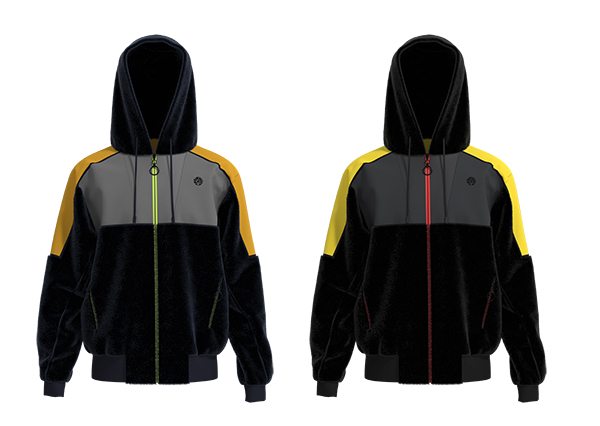 Men Color Block Full Zip Hooded Fleece Jacket Loose Fit Windproof Jacket