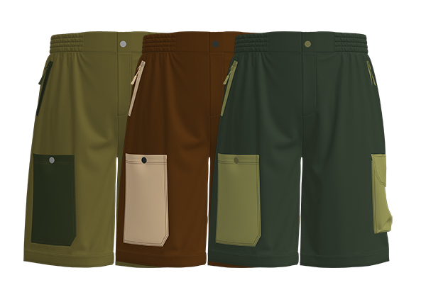 Men Color Block Multiple Pockets Short Pants