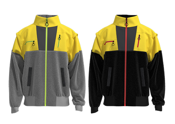 Men Color Block Stand Collar Full Zip Fleece Jacket Loose Fit Windproof Jacket