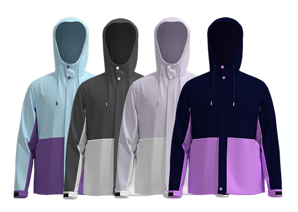 Men Color Matching Full-Zip Softshell Jacket With Hood