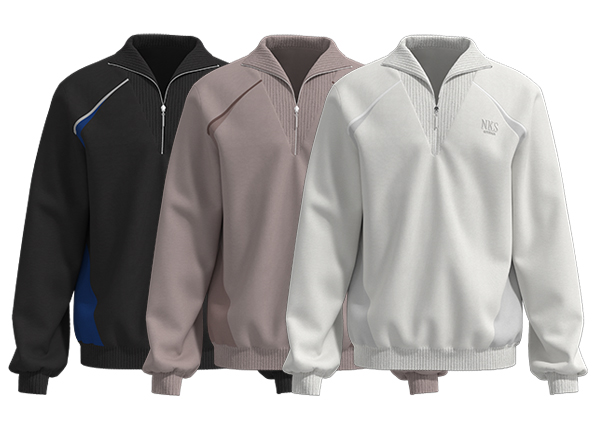 Men Half Zip Up Hoodie Classic Long Sleeve Polo Shirts