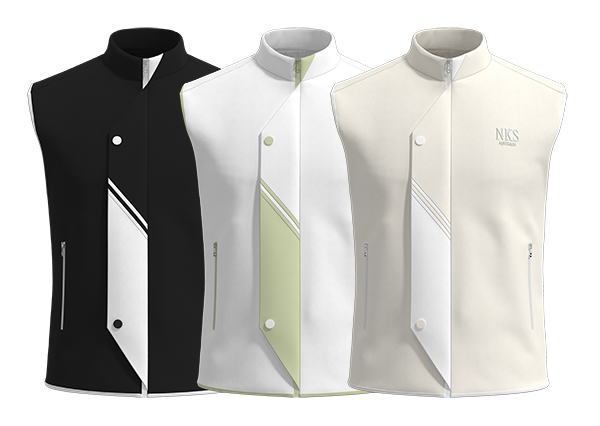 Men Stand Collar Full Zip Golf Vest