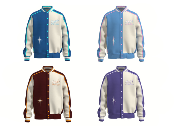 Unisex Custom Color Block Varsity Jacket With Buttons And Double-Sided Print