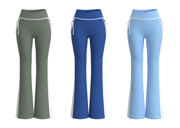Women Athletic Gym Yoga Pants Logo Printed High-Stretch Slightly Bootcut Pants
