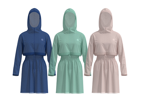 Women Casual Detachable Sun Protection Hoodie Dresses