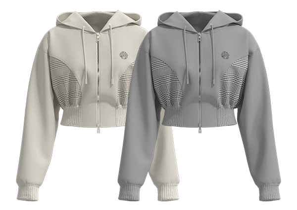 Women Color Block Full Zip Hoodie Casual Cropped Sweatshirt