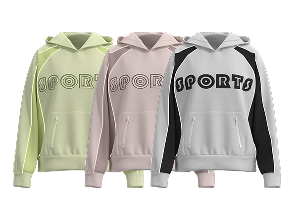 Women Color Block Loose Fit Distinctive Printing Pullover Sweatshirt Casual Hooded Sweatshirt With Pocket-2