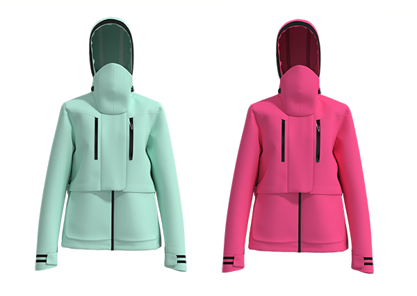 Women Full Zip Hardshell Jacket With Hood