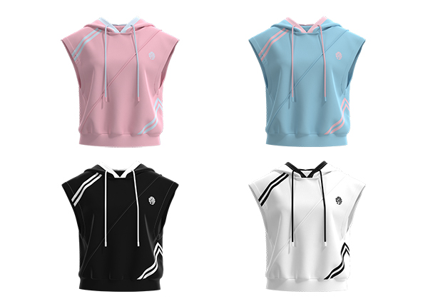 Women Sleeveless Printed Hooded Pullover Sweatshirts
