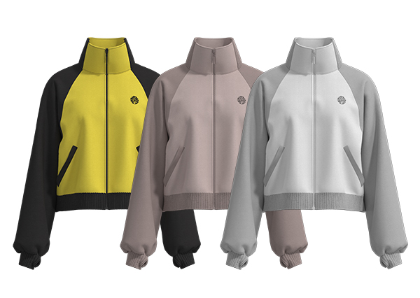 Women Stand Up Collar Color Block Full Zip Hoodie
