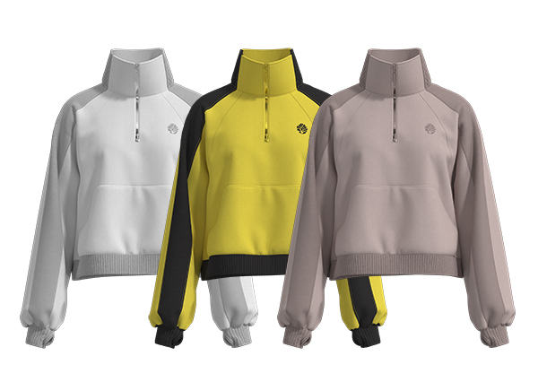 Women Stand Up Collar Color Block Half Zip Up Hoodie