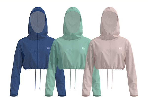 Women Sun Protective Cropped Full Zip Hoodie Jacket-2