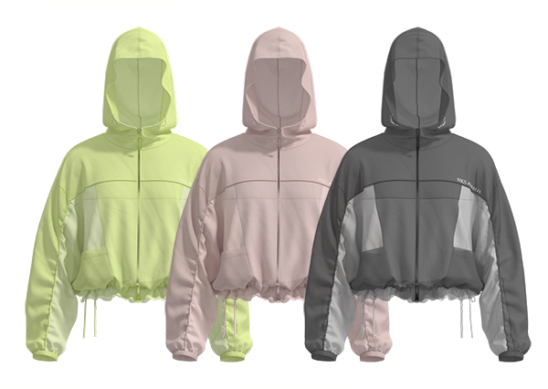 Women Sun Protective Cropped Full Zip Hoodie Jacket With Pockets