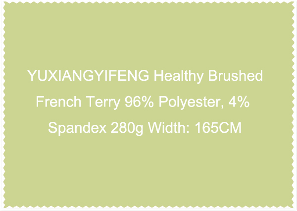 YUXIANGYIFENG Healthy Brushed French Terry 96 Polyester 4 Spandex 280g Width 165CM